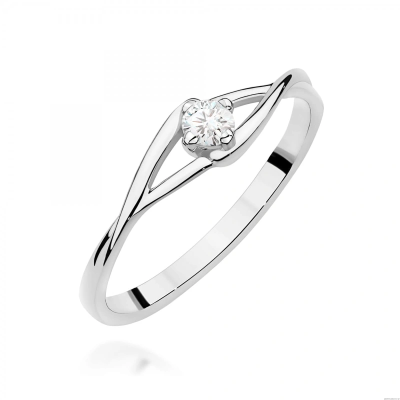Pierścionek W0669 Diament 0,10ct białe złoto 375