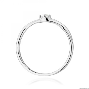 Pierścionek W0669 Diament 0,10ct białe złoto 375