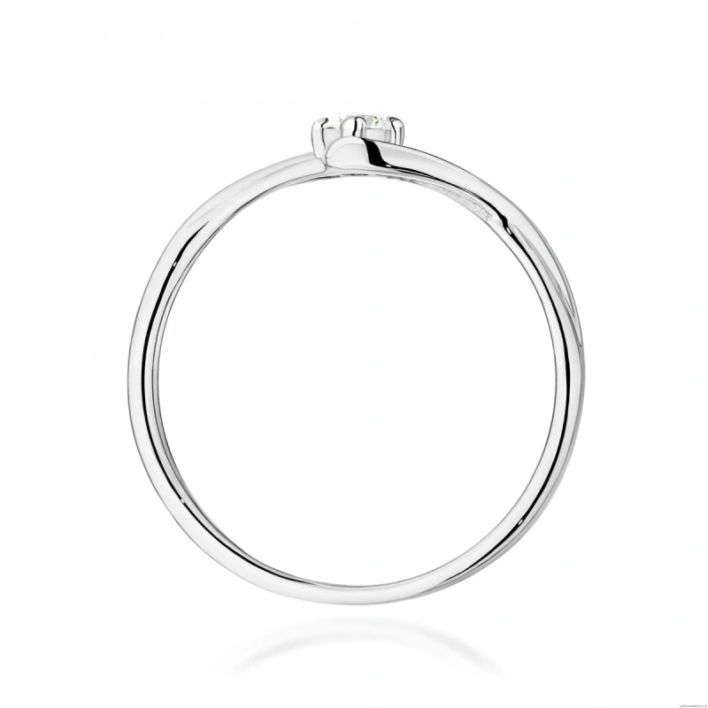 Pierścionek W0669 Diament 0,10ct białe złoto 375