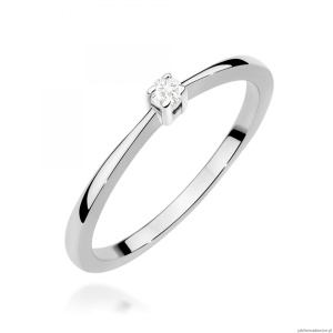 Pierścionek W0670 Diament 0,05ct białe złoto 375