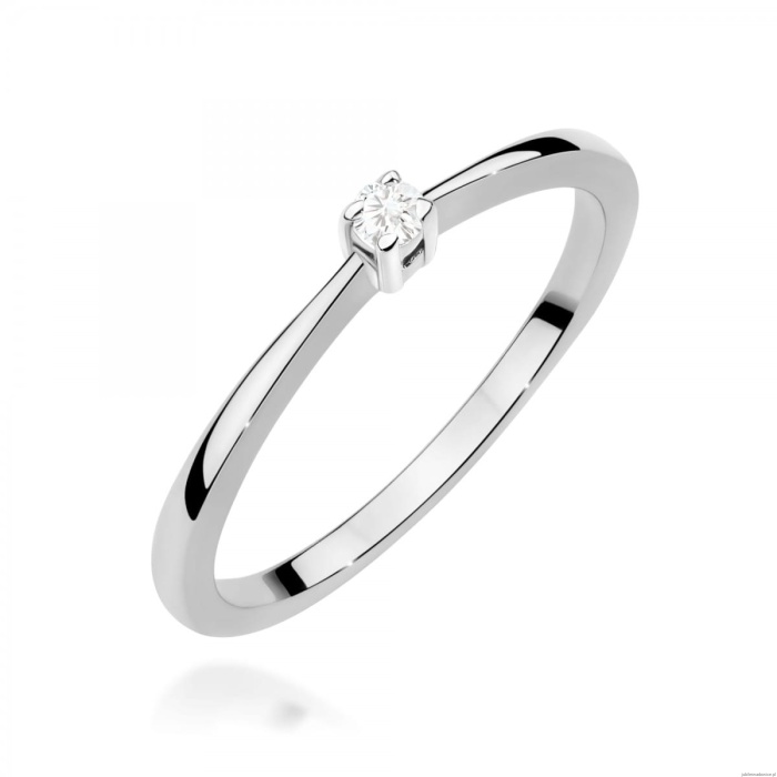 Pierścionek W0670 Diament 0,05ct białe złoto 375