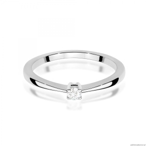 Pierścionek W0670 Diament 0,05ct białe złoto 375