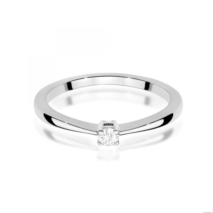 Pierścionek W0670 Diament 0,05ct białe złoto 375