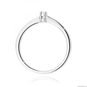 Pierścionek W0670 Diament 0,05ct białe złoto 375