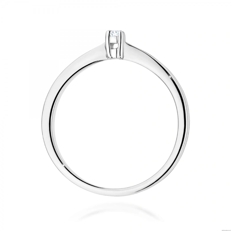 Pierścionek W0670 Diament 0,05ct białe złoto 375