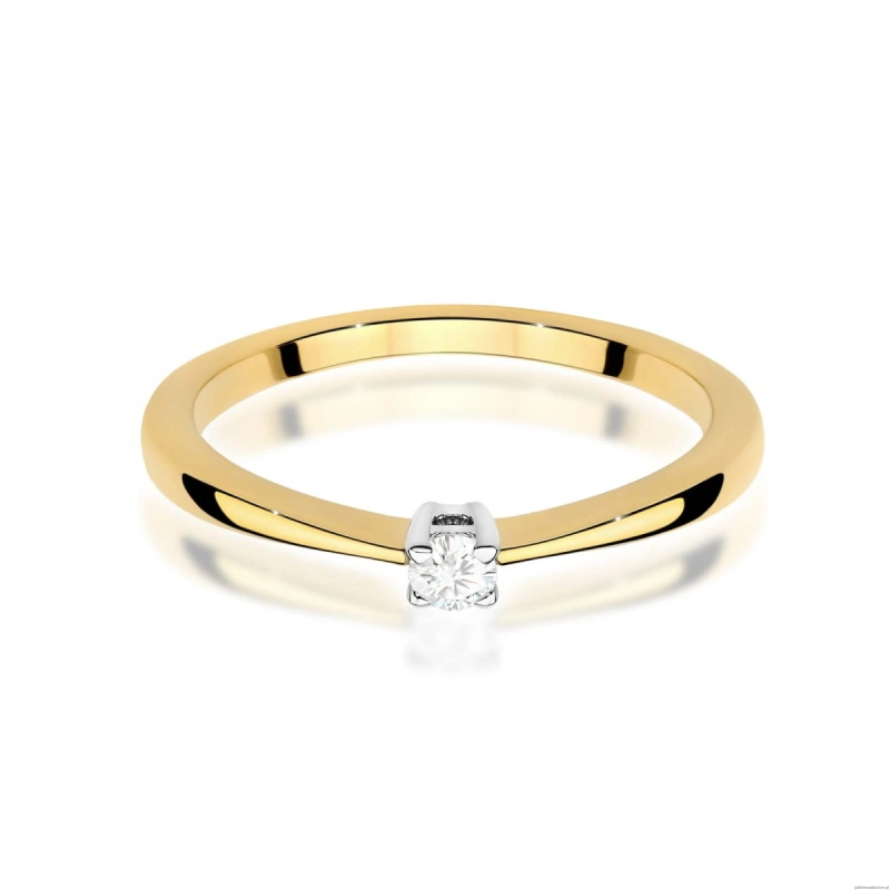 Pierścionek W0670 Diament 0,05ct żółte złoto 375