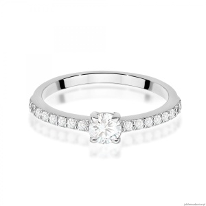 Pierścionek W0671 z diamentami białe złoto 375