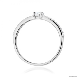 Pierścionek W0671 z diamentami białe złoto 375