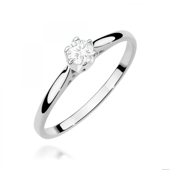 Pierścionek W0672 z diamentem 0,18ct białe złoto 375