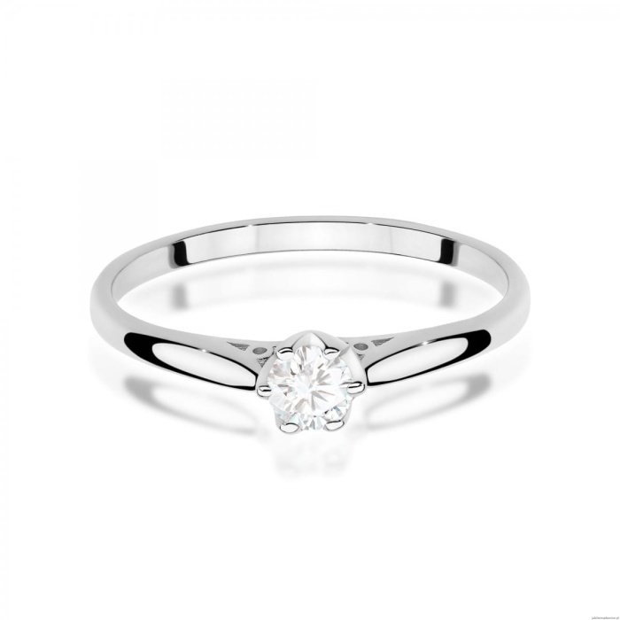 Pierścionek W0672 z diamentem 0,18ct białe złoto 375