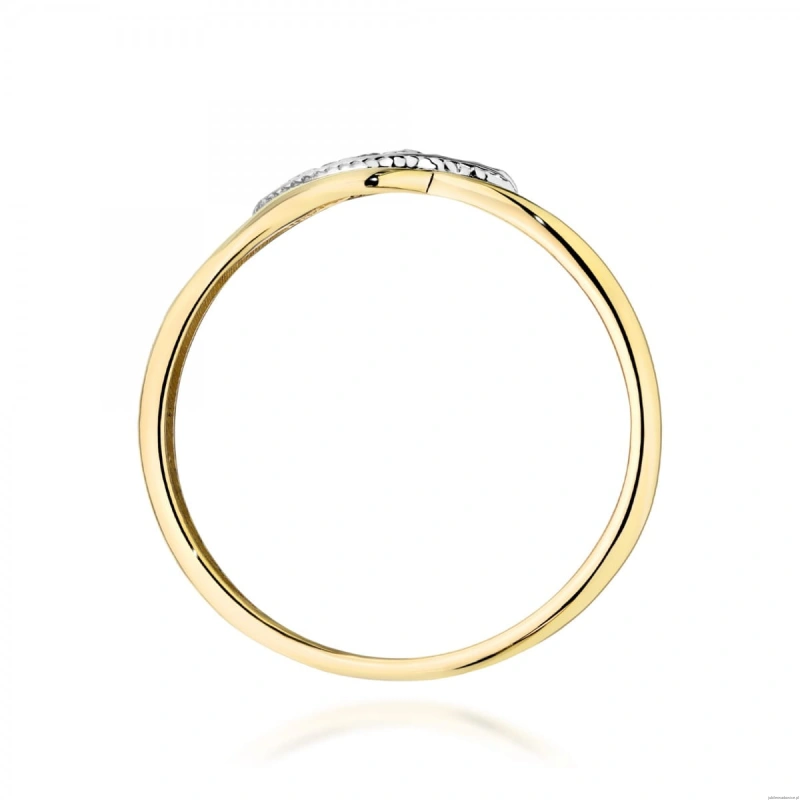 Pierścionek W0673 z diamentami żółte złoto 375