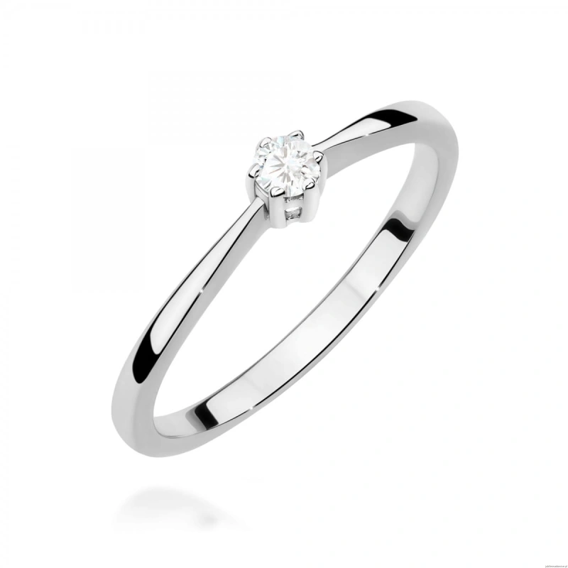 Pierścionek W0675 Diament 0,10ct białe złoto 375