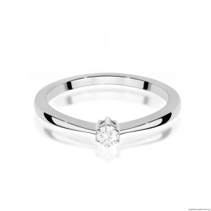 Pierścionek W0675 Diament 0,10ct białe złoto 375