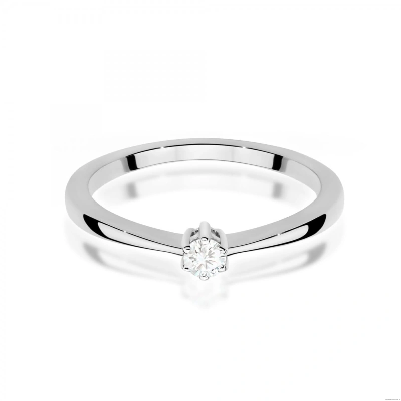 Pierścionek W0675 Diament 0,10ct białe złoto 375