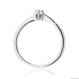 Pierścionek W0675 Diament 0,10ct białe złoto 375