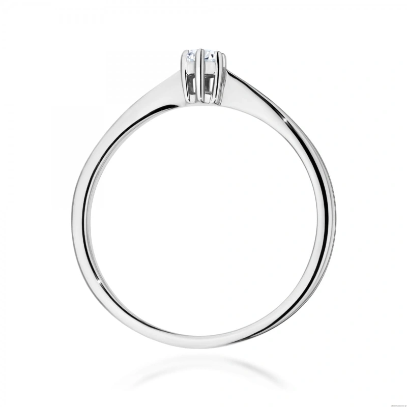 Pierścionek W0675 Diament 0,10ct białe złoto 375