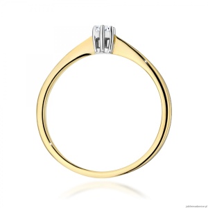 Pierścionek W0675 Diament 0,10ct żółte złoto 375