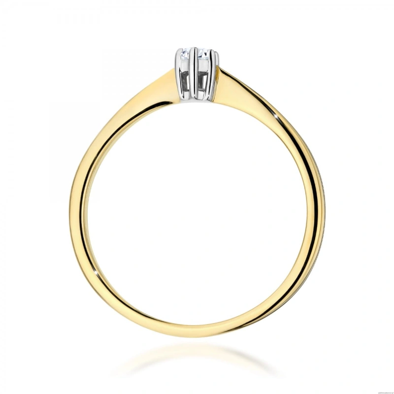 Pierścionek W0675 Diament 0,10ct żółte złoto 375