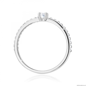 Pierścionek W0676 z diamentami białe złoto 375