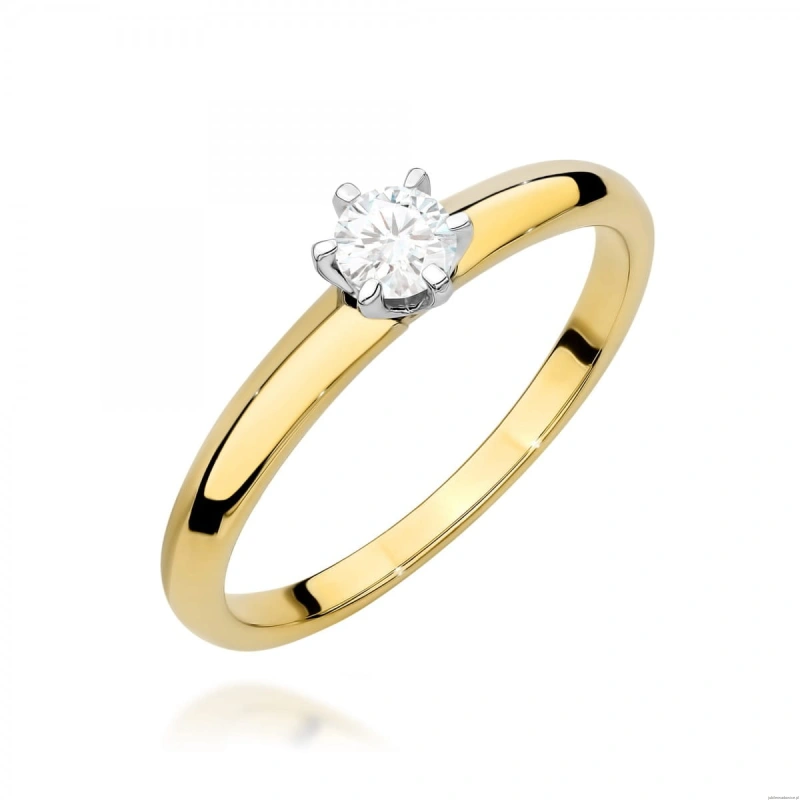 Pierścionek W0679 Diament 0,25ct żółte złoto 375