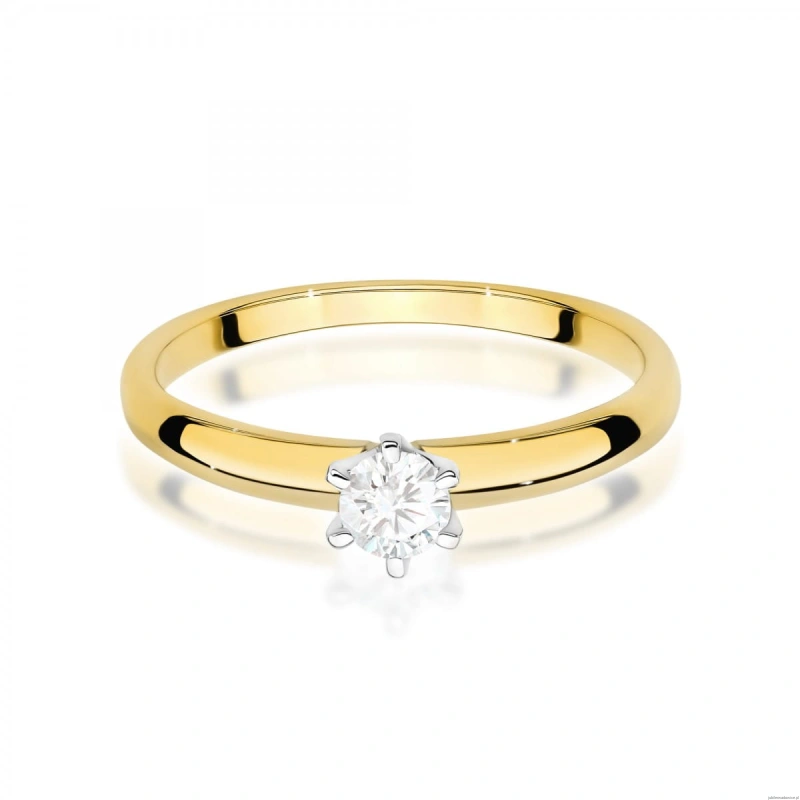 Pierścionek W0679 Diament 0,25ct żółte złoto 375
