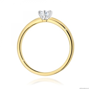 Pierścionek W0679 Diament 0,25ct żółte złoto 375