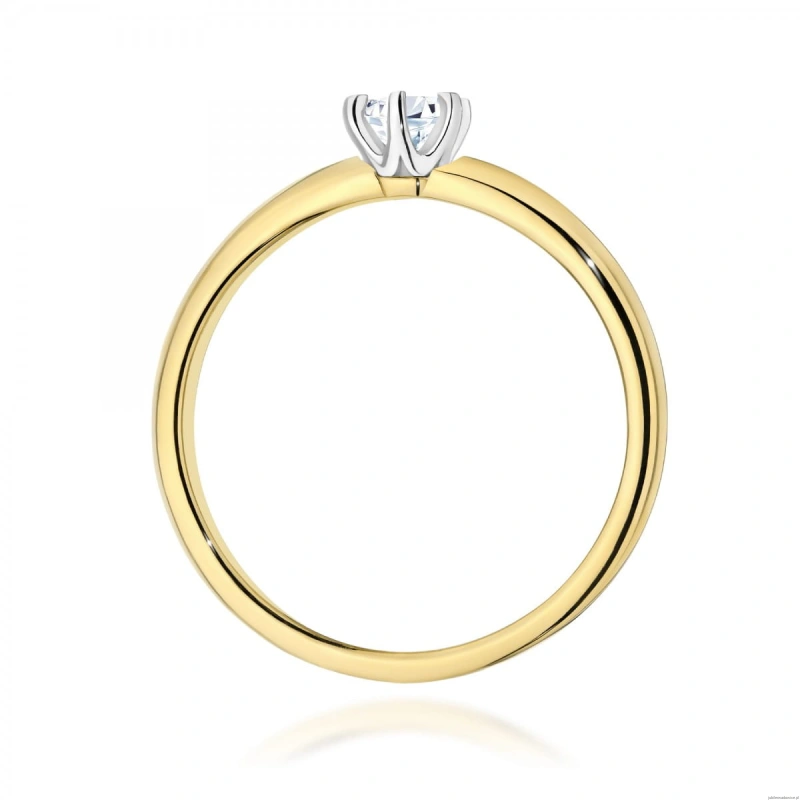 Pierścionek W0679 Diament 0,25ct żółte złoto 375