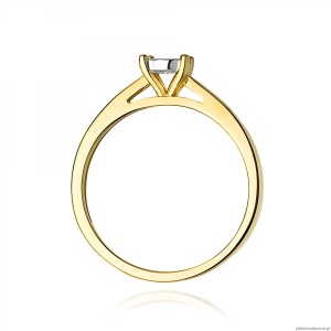 Pierścionek W0007 Diament Laboratoryjny 0,08ct żółte złoto 375