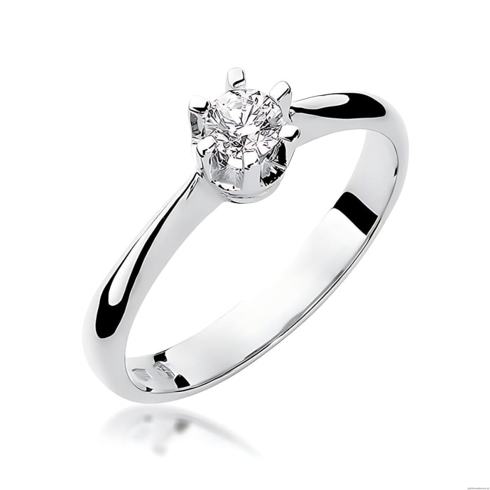 Pierścionek W0036 Diament Laboratoryjny 0,25ct białe złoto 375