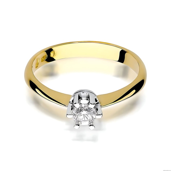 Pierścionek W0036 Diament Laboratoryjny 0,25ct żółte złoto 375