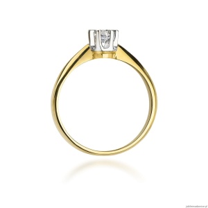 Pierścionek W0036 Diament Laboratoryjny 0,25ct żółte złoto 375