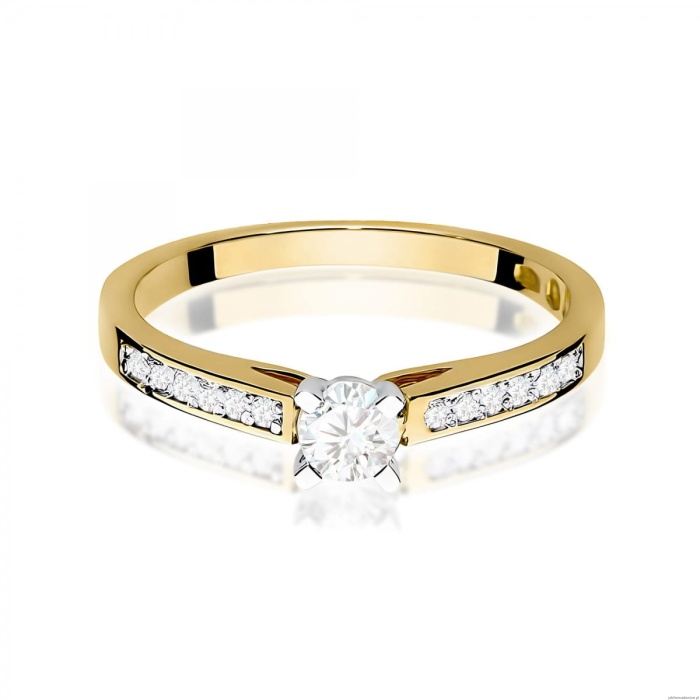 Pierścionek W0052 Diament Laboratoryjny 0,30ct żółte złoto 375