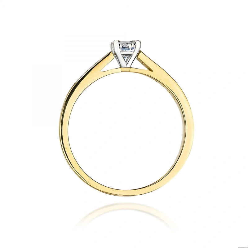 Pierścionek W0052 Diament Laboratoryjny 0,30ct żółte złoto 375