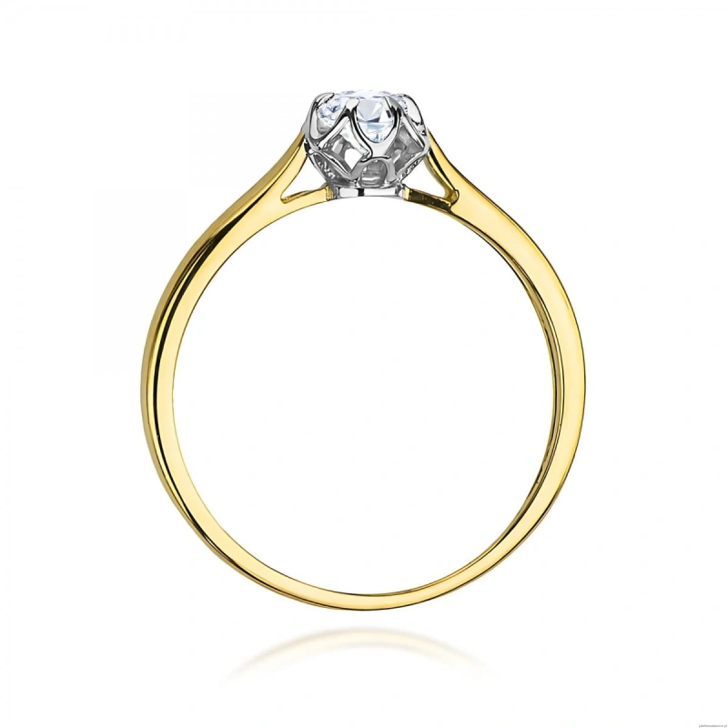Pierścionek W0062 Diament Laboratoryjny 0,15ct żółte złoto 375