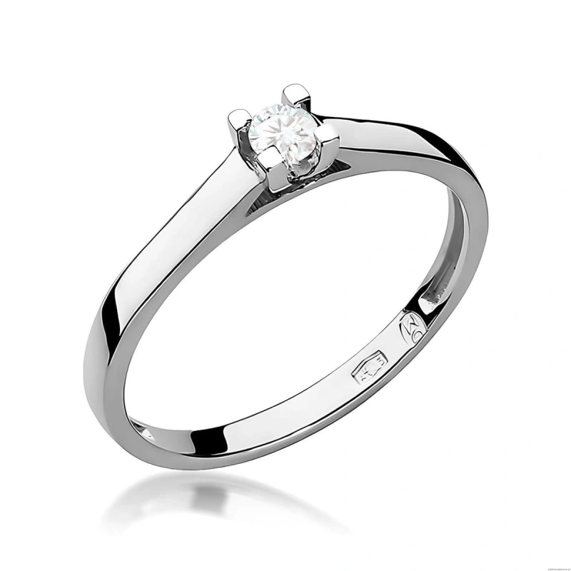 Pierścionek W0221 Diament Laboratoryjny 0,10ct białe złoto 375