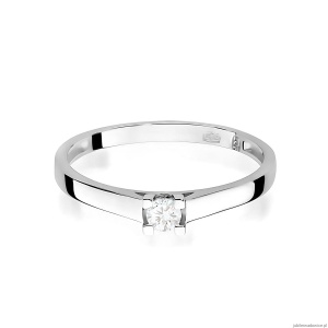 Pierścionek W0221 Diament Laboratoryjny 0,10ct białe złoto 375
