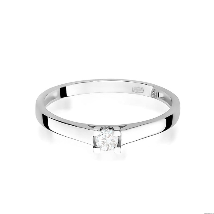 Pierścionek W0221 Diament Laboratoryjny 0,10ct białe złoto 375