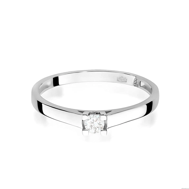 Pierścionek W0221 Diament Laboratoryjny 0,10ct białe złoto 375