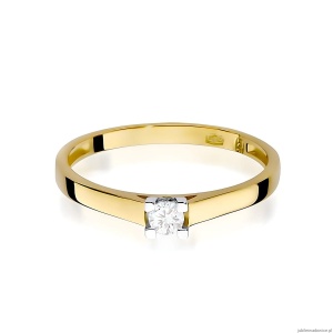 Pierścionek W0221 Diament Laboratoryjny 0,10ct żółte złoto 375