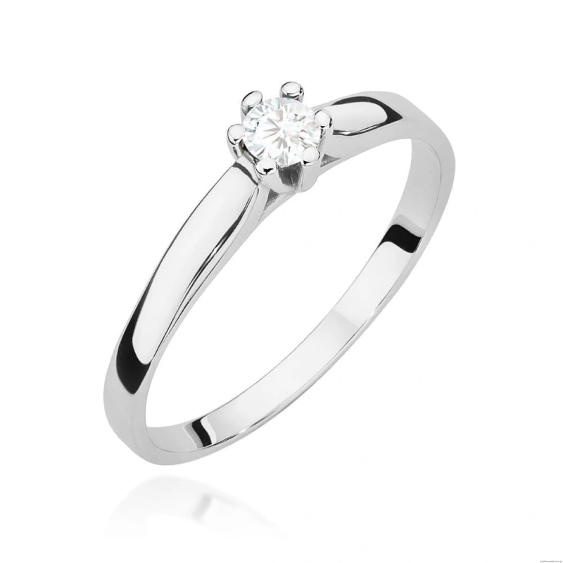 Pierścionek W0222 Diament Laboratoryjny 0,15ct białe złoto 375