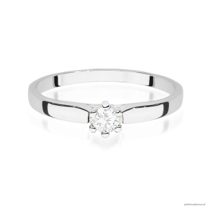 Pierścionek W0222 Diament Laboratoryjny 0,15ct białe złoto 375