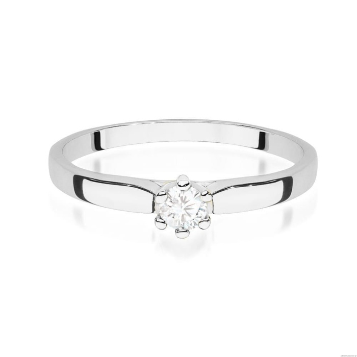 Pierścionek W0222 Diament Laboratoryjny 0,15ct białe złoto 375