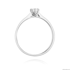 Pierścionek W0222 Diament Laboratoryjny 0,15ct białe złoto 375
