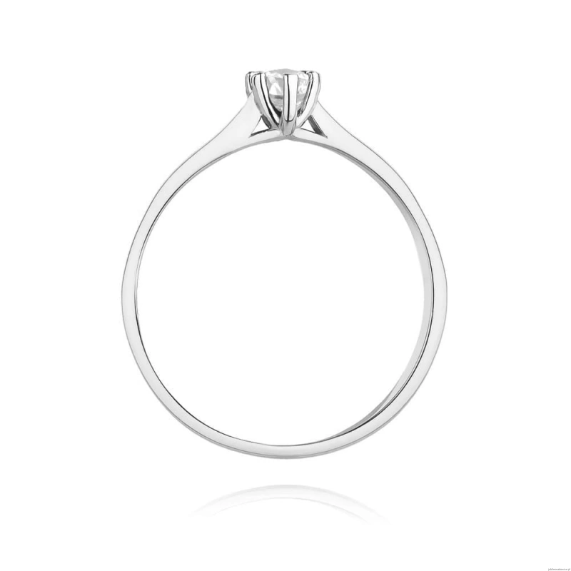 Pierścionek W0222 Diament Laboratoryjny 0,15ct białe złoto 375