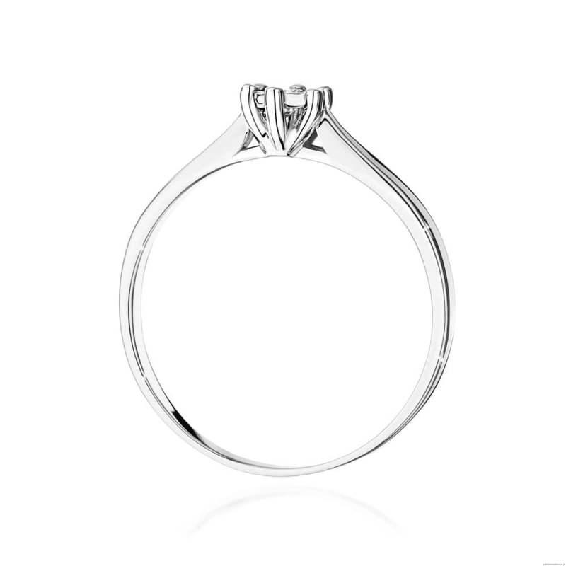 Pierścionek W0222BT Diament laboratoryjny 0,08ct białe złoto 375