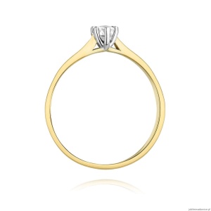 Pierścionek W0222 Diament Laboratoryjny 0,15ct żółte złoto 375