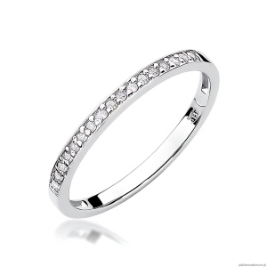 Pierścionek W0306 z diamentami laboratoryjnymi białe złoto 375
