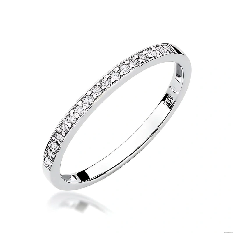 Pierścionek W0306 z diamentami laboratoryjnymi białe złoto 375