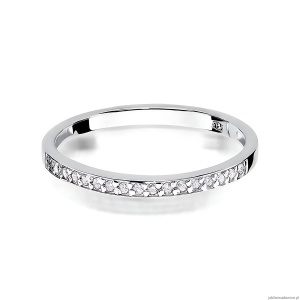 Pierścionek W0306 z diamentami laboratoryjnymi białe złoto 375