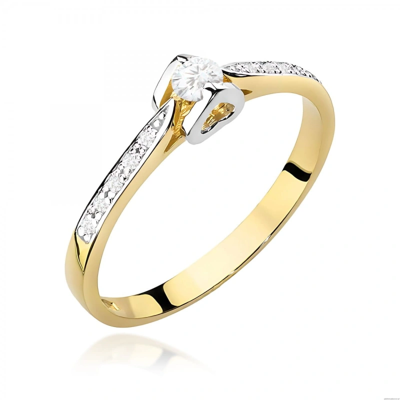 Pierścionek W0435 Diament Laboratoryjny 0,10ct żółte złoto 375